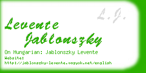 levente jablonszky business card